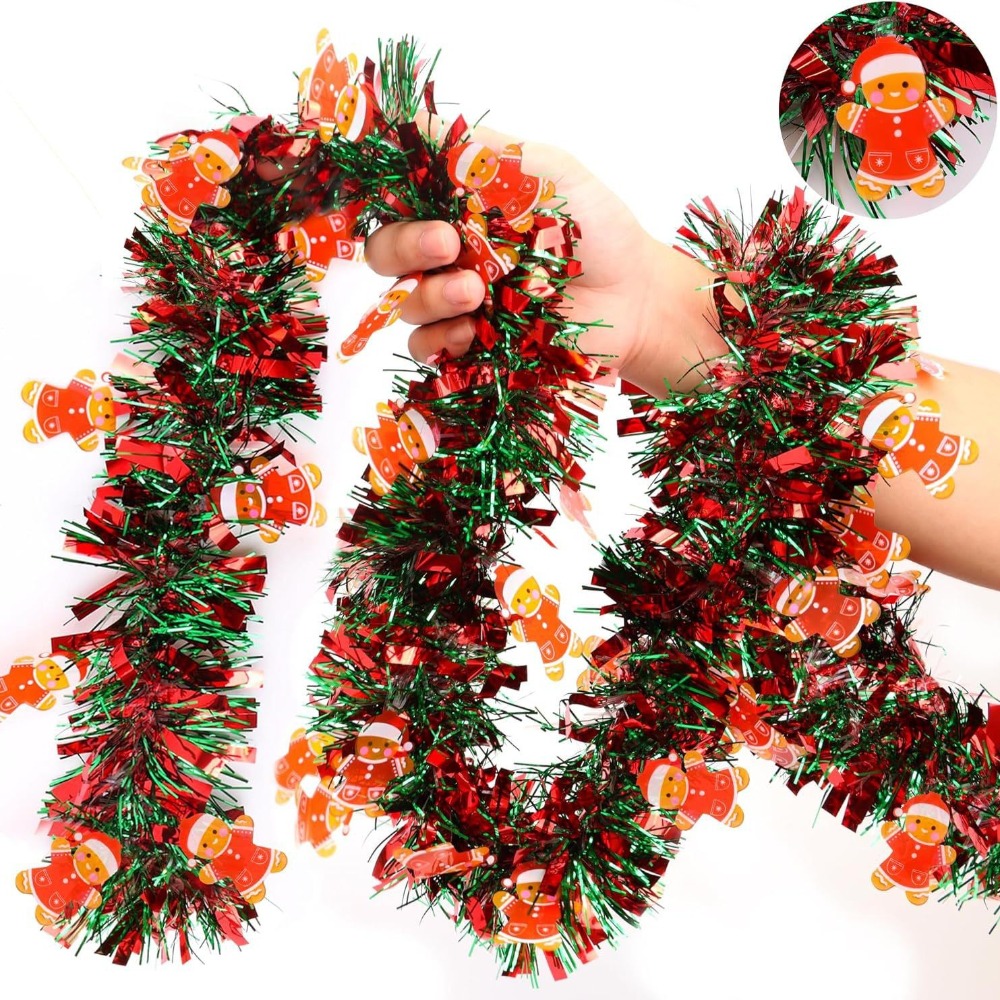 Tinsel Garland Decoration - Ghirlanda Natalizia in Lamina Rossa e