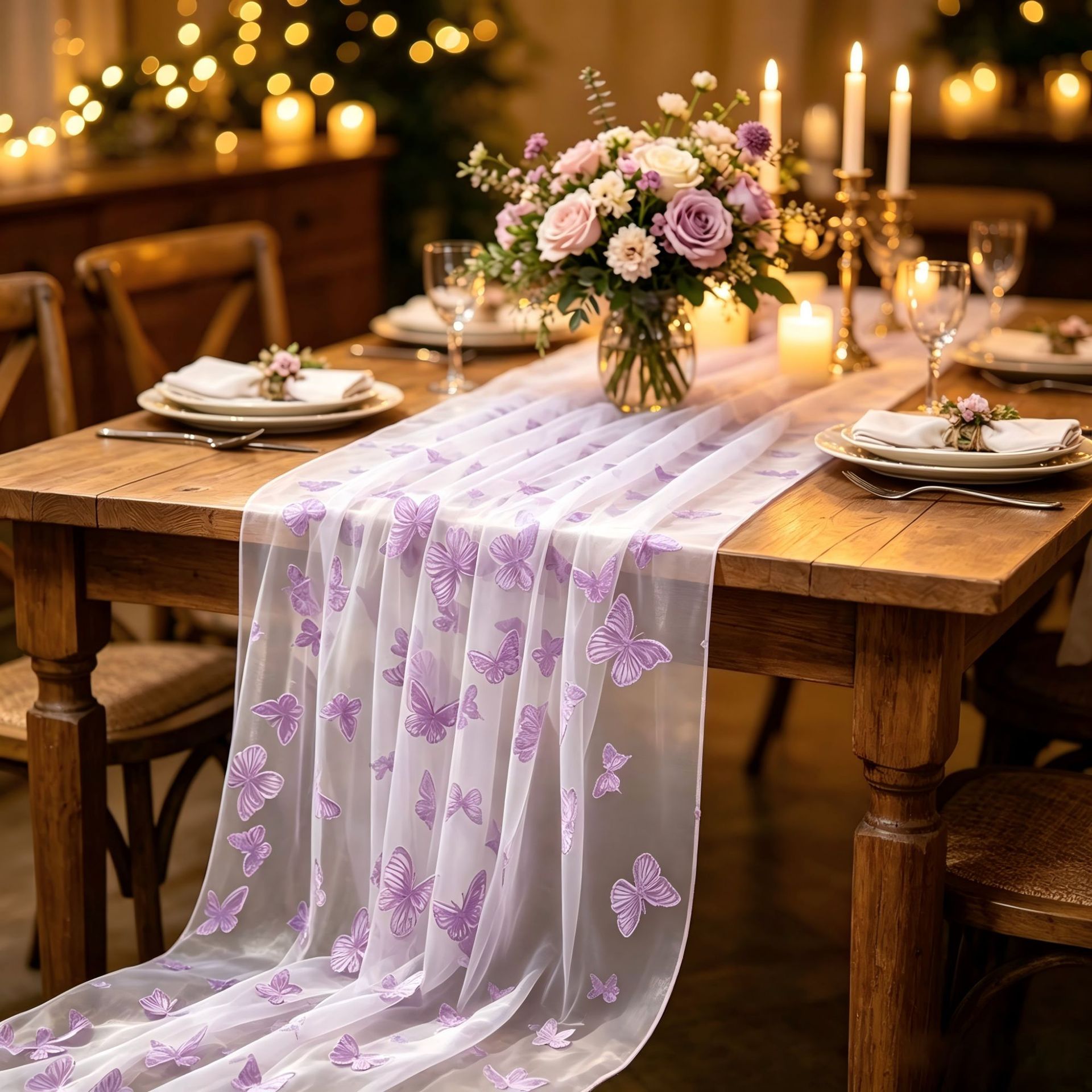Christmas Table Runner - Runner da Tavolo in Tulle di