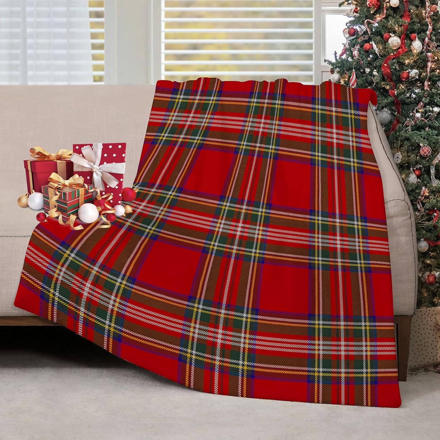 Christmas Throw Blanket - Coperte scozzesi natalizie Coperta da tiro
