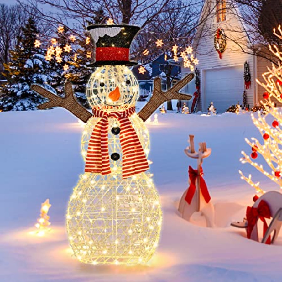 Christmas Lights Outdoor - Decorazioni Natalizie da Esterno con Pupazzo