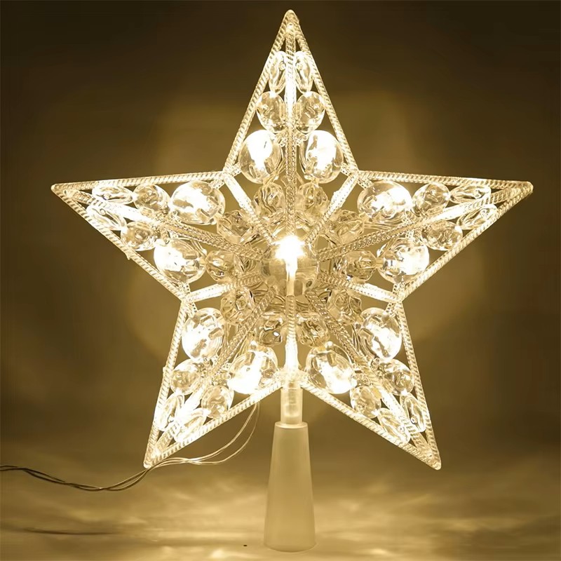 Star Tree Topper - Decorazione Natalizia per Albero di 15cm,