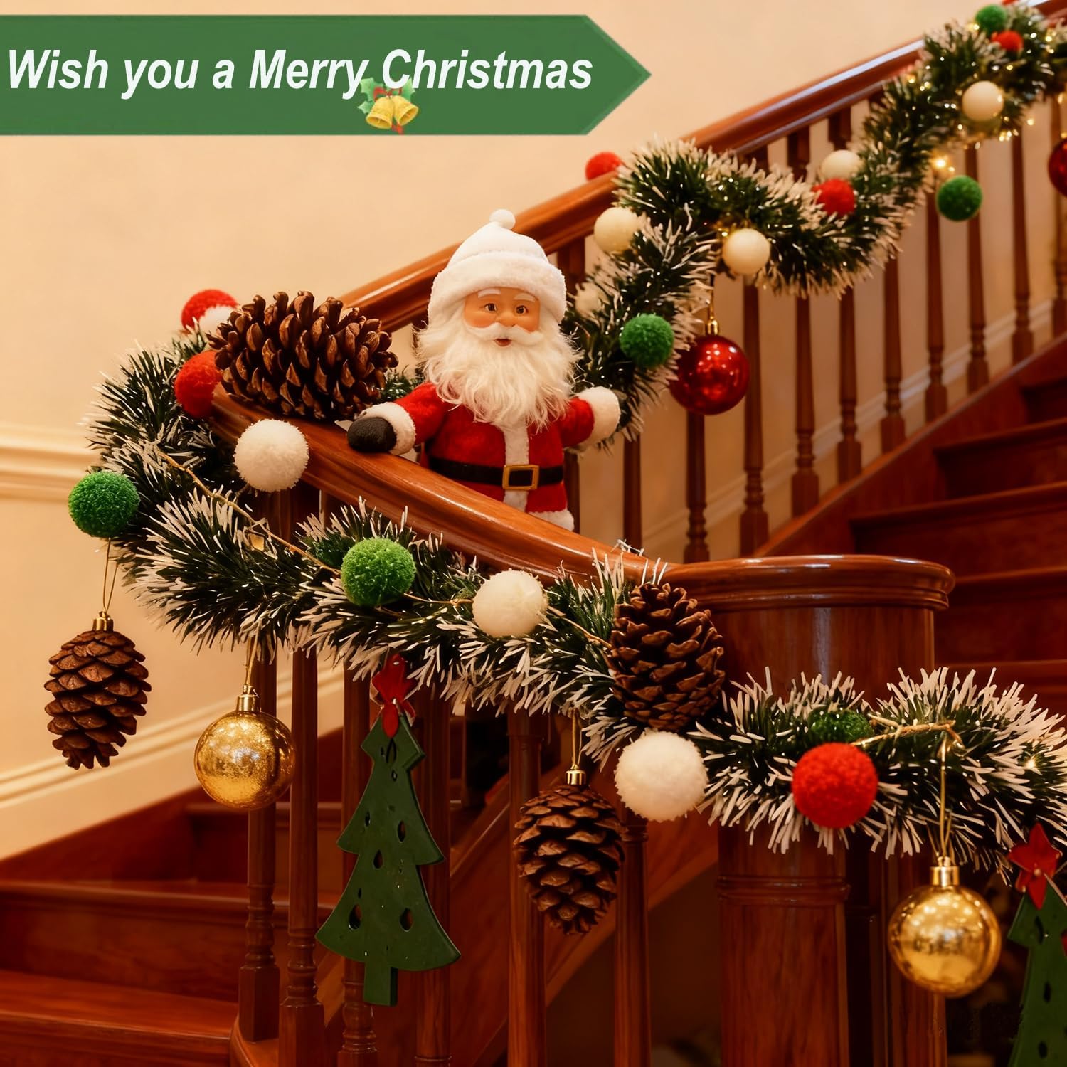 Ghirlanda Natalizia Verde e Bi - Tinsel Garland Decoration recensione e prezzo