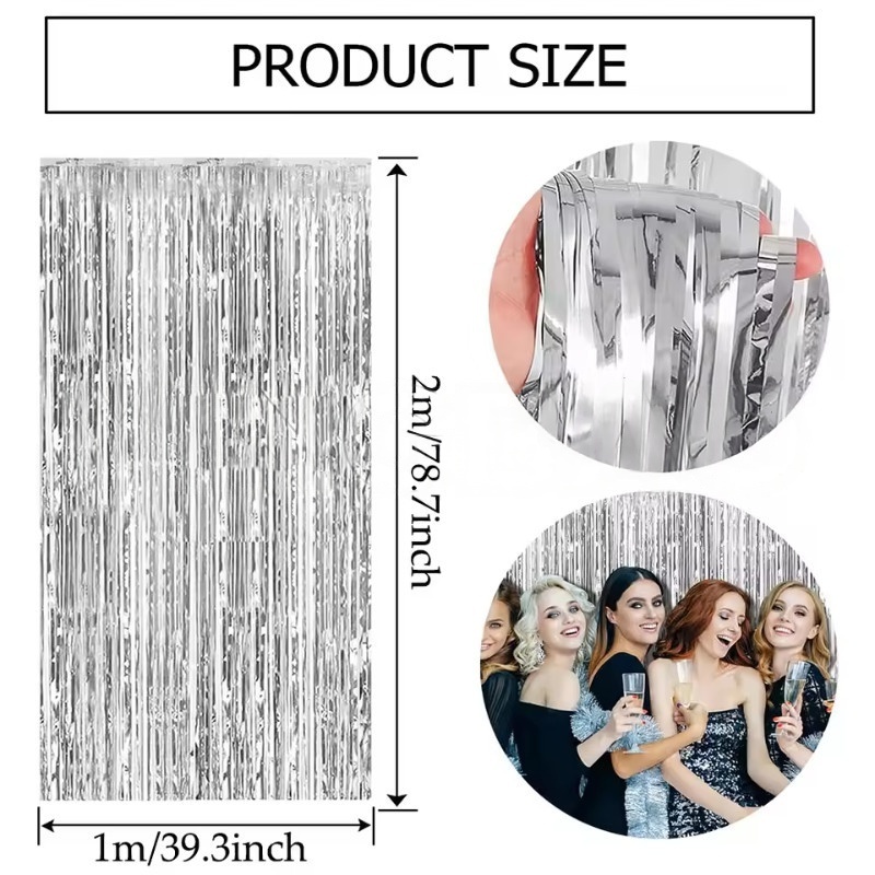 1/2/3 Pezzi Tenda Frangia Meta - Tinsel Garland Decoration recensione e prezzo