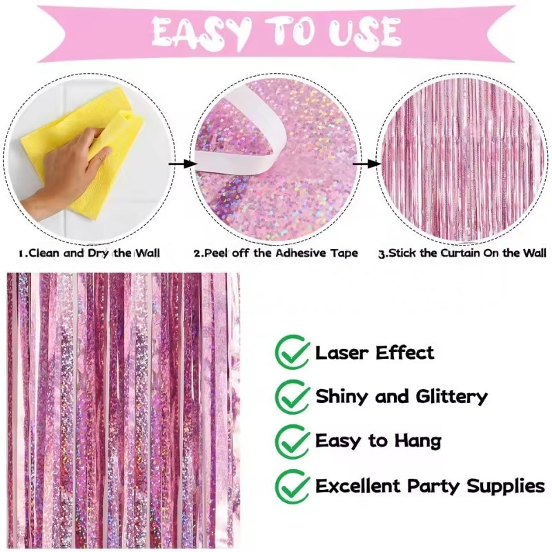 1/2/3 Pezzi Tenda Frangia Meta - Tinsel Garland Decoration recensione e prezzo